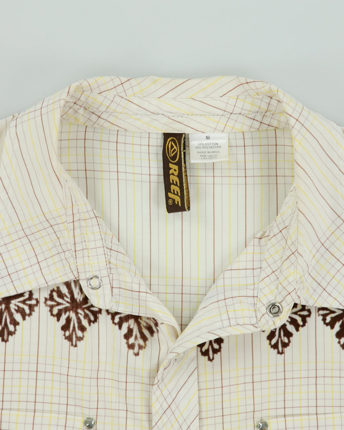 Vintage Y2K 00s REEF Skatewear Tattersall Check Short Sleeve Patterned Shirt - M