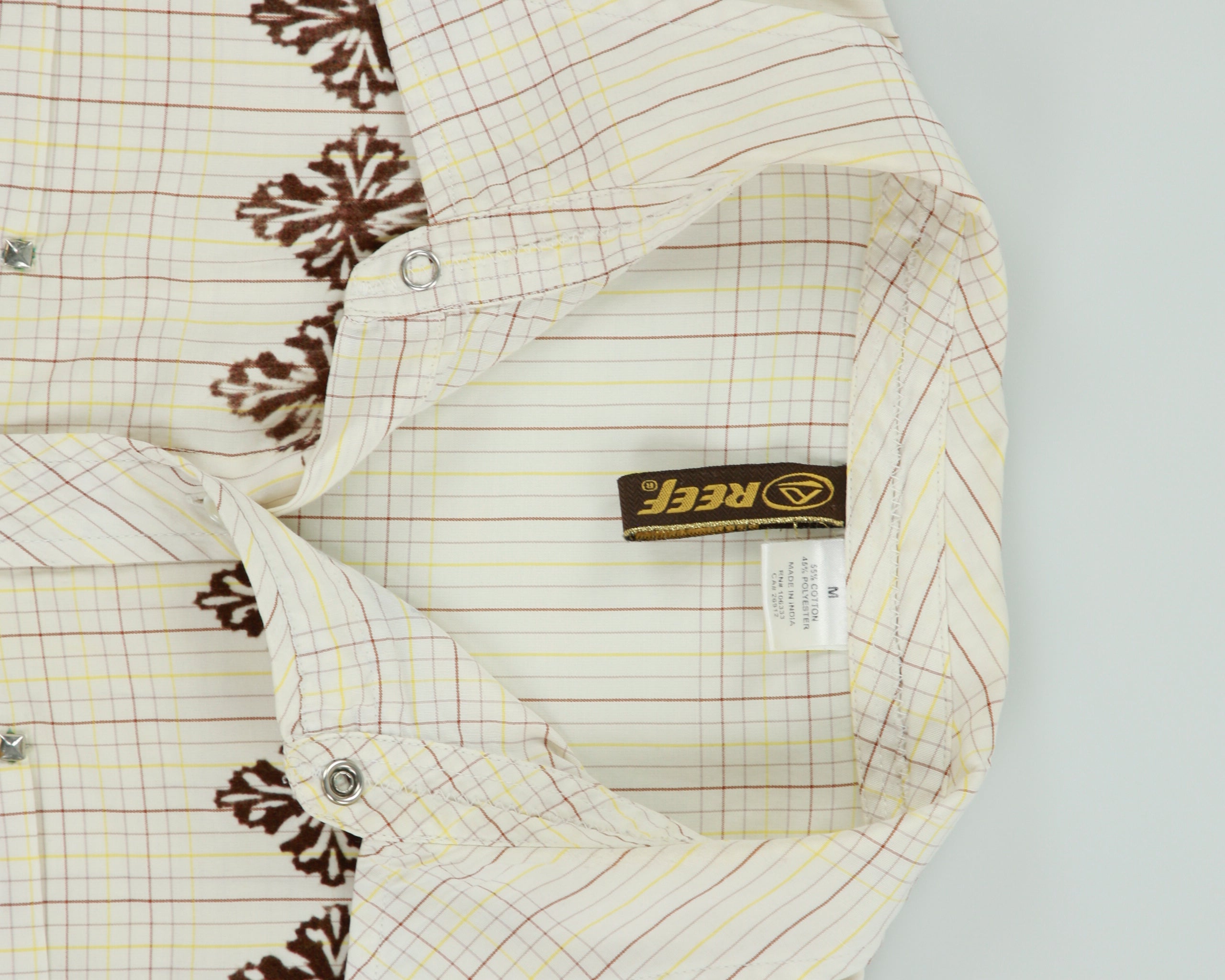 Vintage Y2K 00s REEF Skatewear Tattersall Check Short Sleeve Patterned Shirt - M