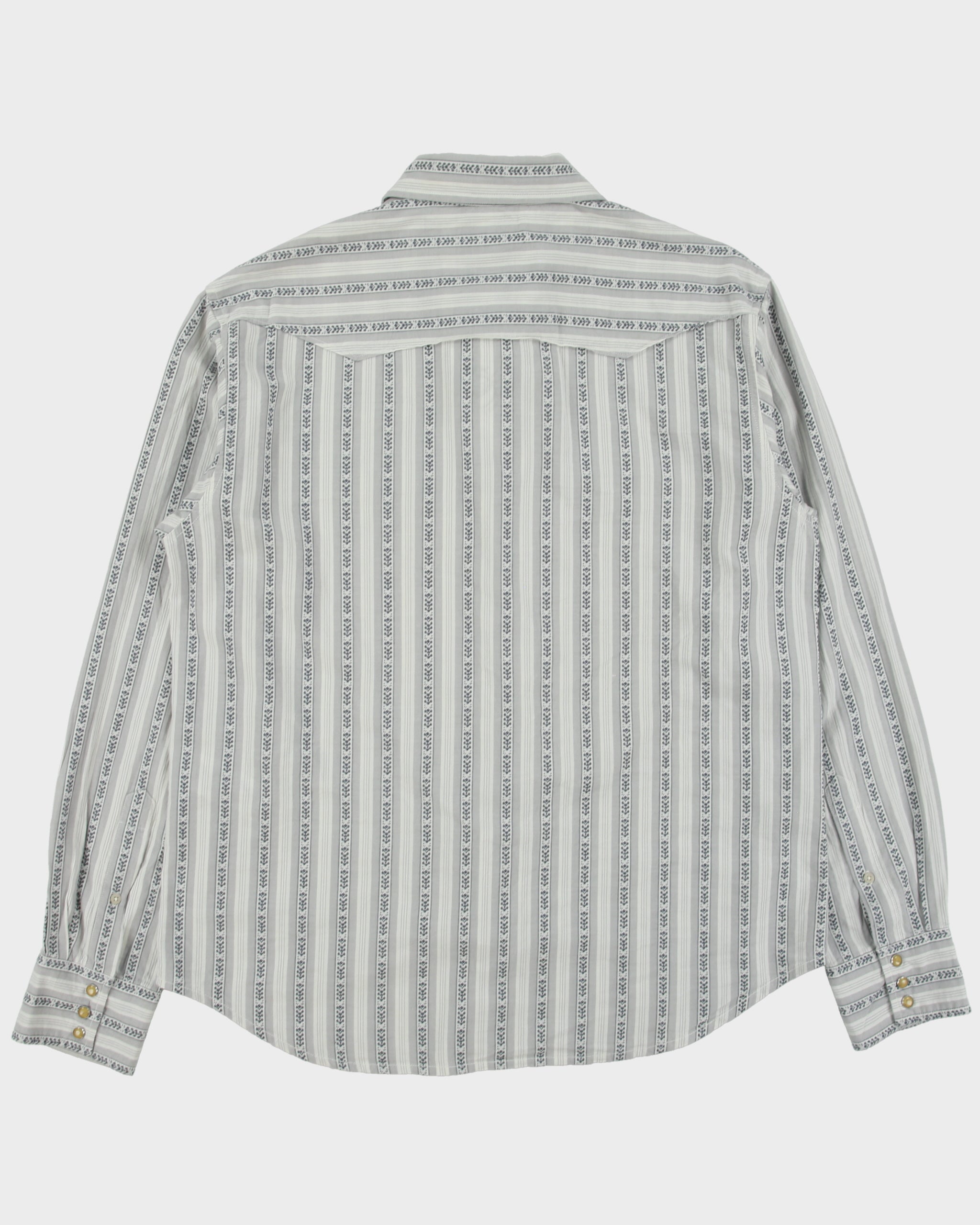 Vintage Y2K 00s Levi's Pattern Striped Pearl Snap Button Long Sleeve Western Shirt - L