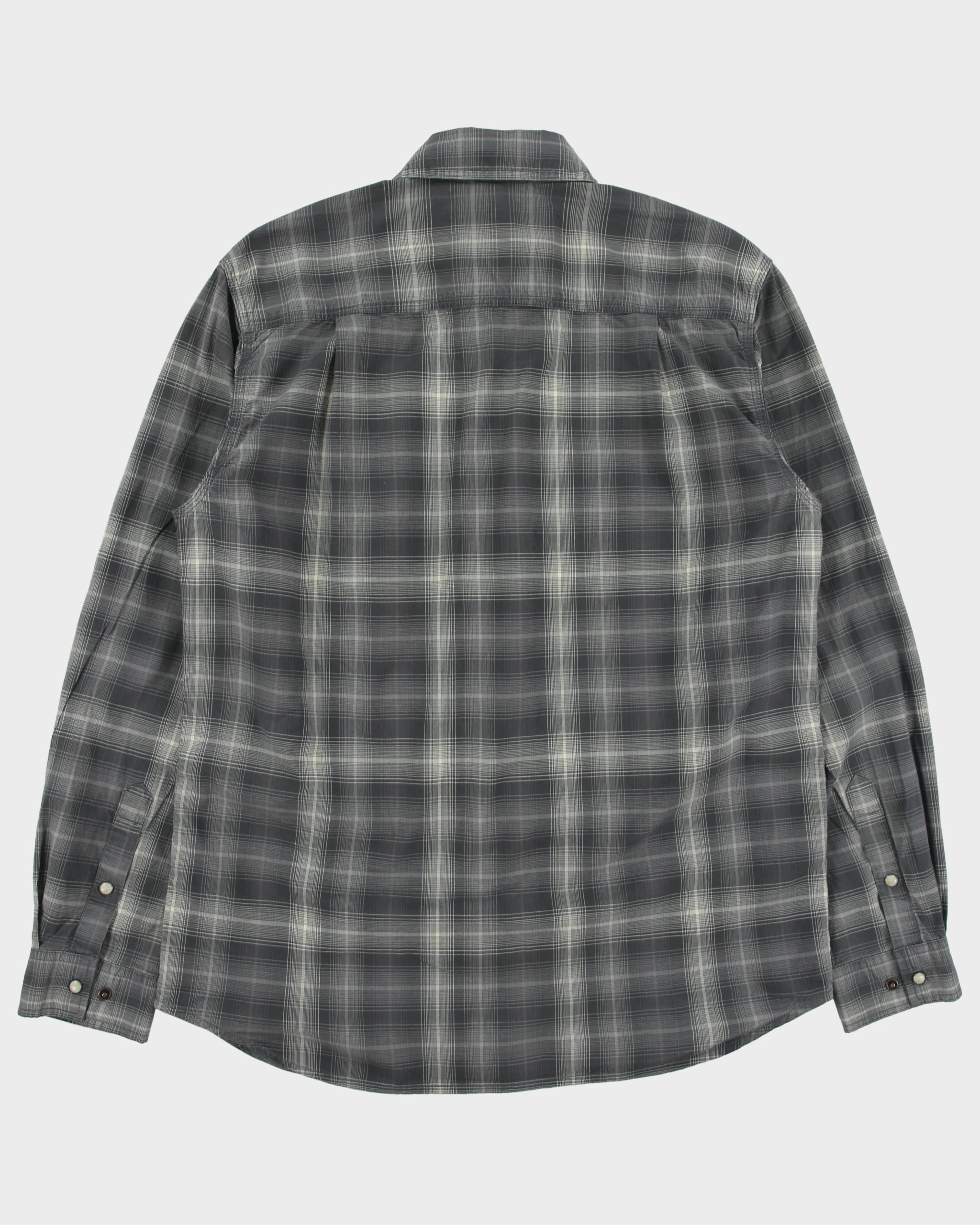 Vintage Carhartt Rugged Flex Plaid Pearl Snap Button Regular Fit Long Sleeve Workwear Shirt - M