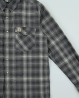 Vintage Carhartt Rugged Flex Plaid Pearl Snap Button Regular Fit Long Sleeve Workwear Shirt - M
