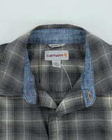 Vintage Carhartt Rugged Flex Plaid Pearl Snap Button Regular Fit Long Sleeve Workwear Shirt - M