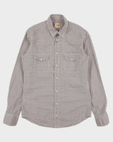 Vintage Hugo Boss Orange 'Eda' Plaid Pearl Snap Button Long Sleeve Western Shirt - S