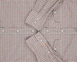 Vintage Hugo Boss Orange 'Eda' Plaid Pearl Snap Button Long Sleeve Western Shirt - S