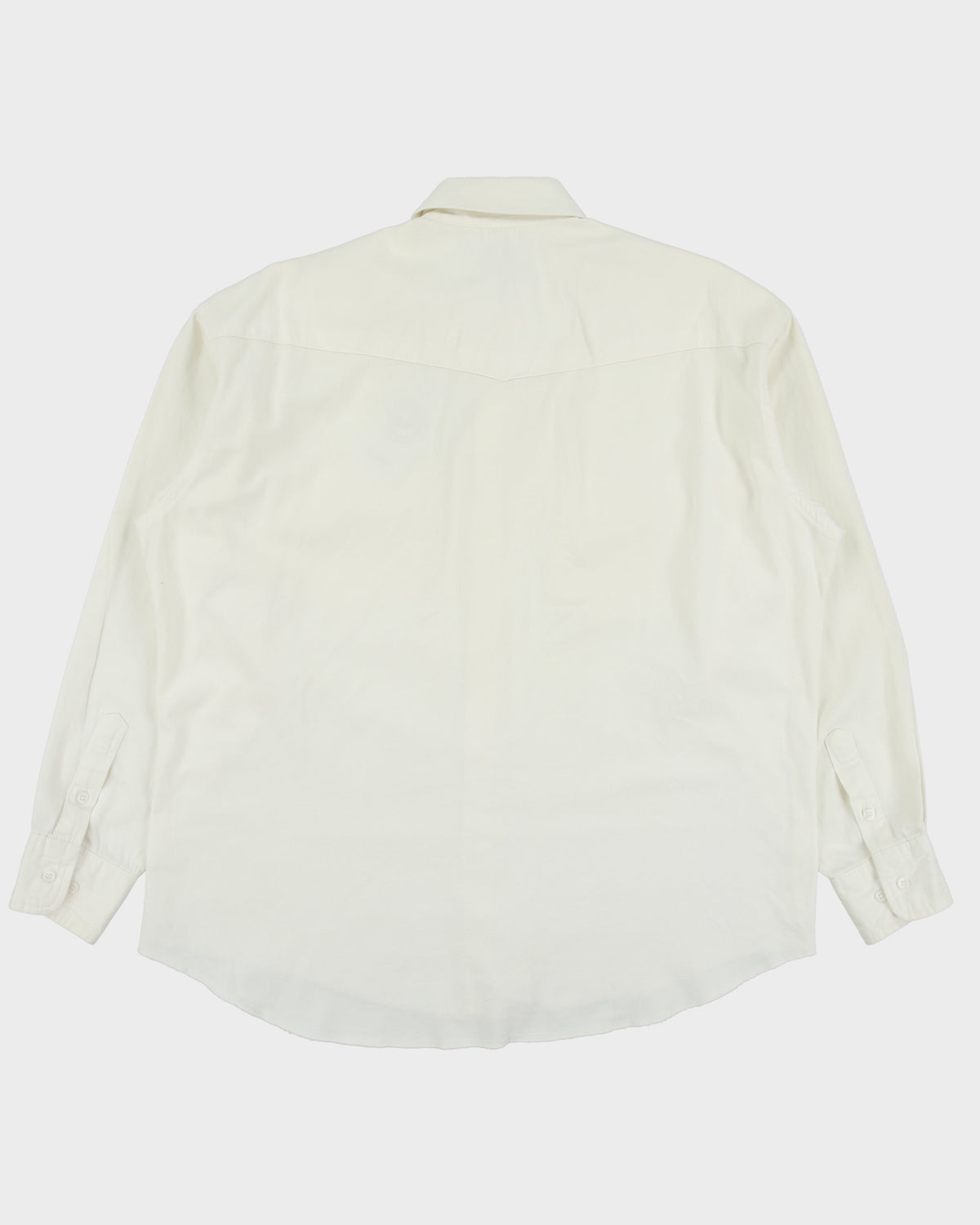 Vintage 1990s Wrangler Cream XL Tails Long Sleeve Ranch Shirt - L