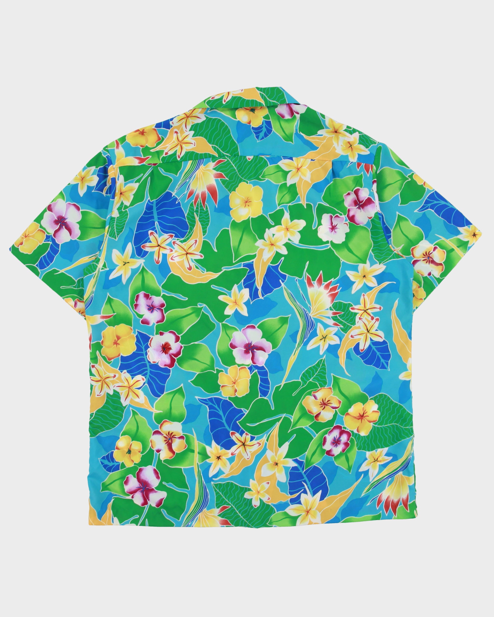 Vintage 1980s Hilo Hattie Tropical Hand Finished Made In Hawaii USA Hawaiian Aloha Shirt - S