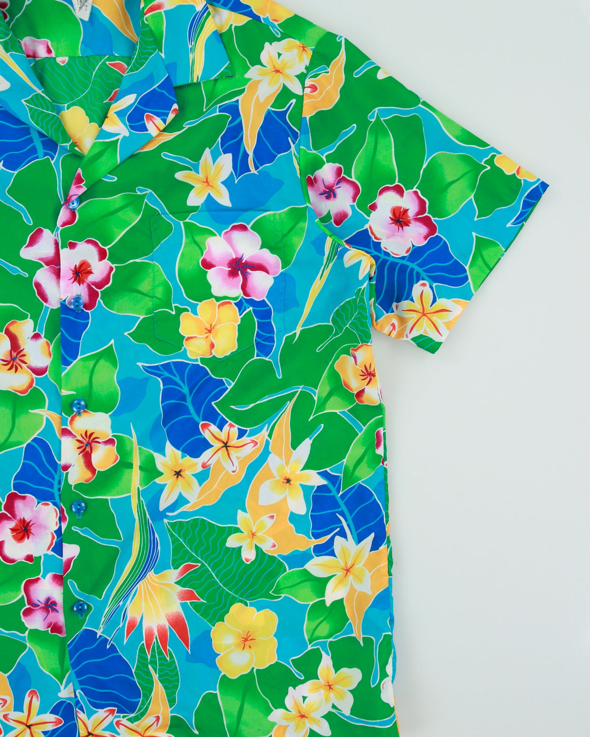 Vintage 1980s Hilo Hattie Tropical Hand Finished Made In Hawaii USA Hawaiian Aloha Shirt - S