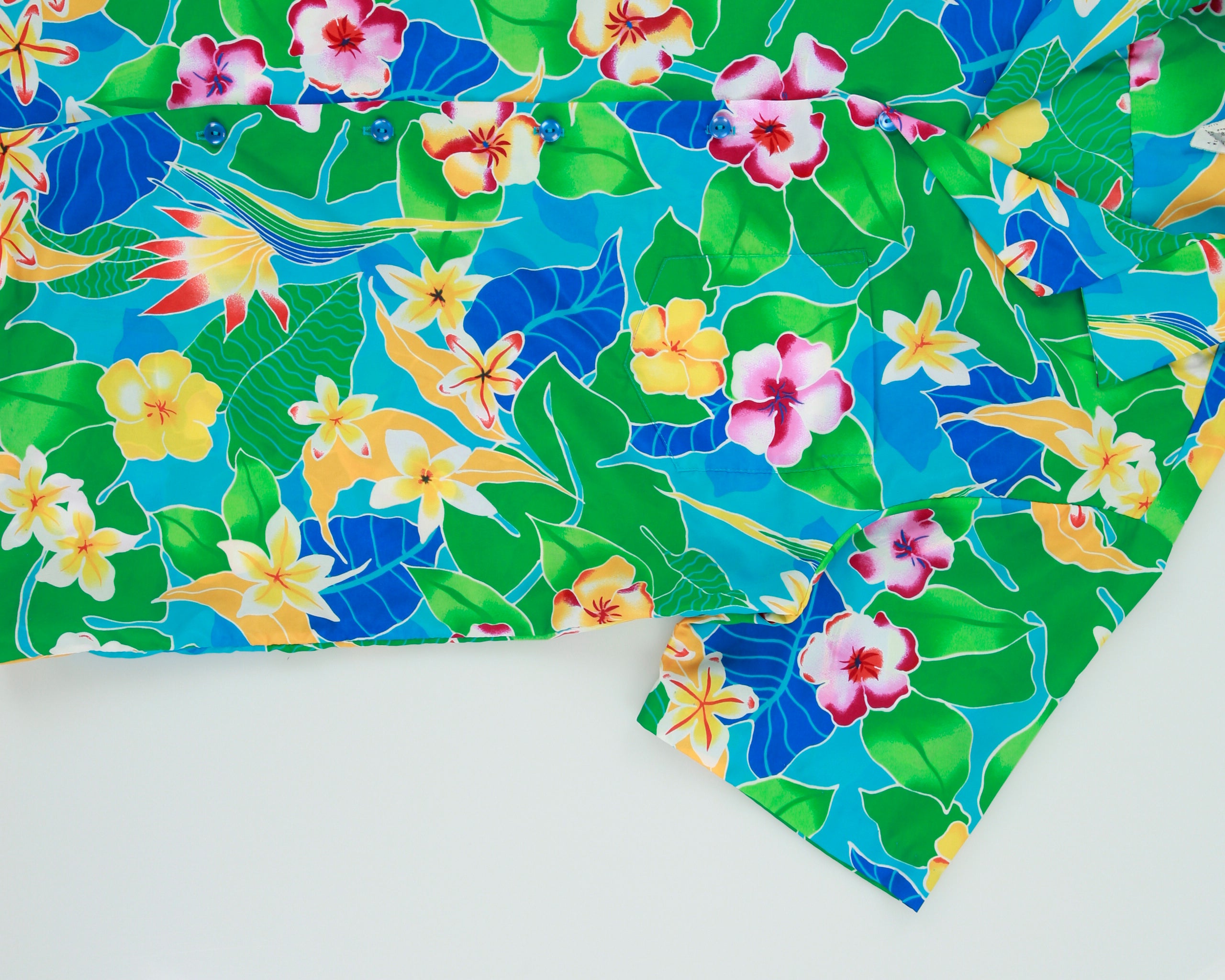 Vintage 1980s Hilo Hattie Tropical Hand Finished Made In Hawaii USA Hawaiian Aloha Shirt - S