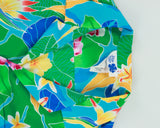 Vintage 1980s Hilo Hattie Tropical Hand Finished Made In Hawaii USA Hawaiian Aloha Shirt - S