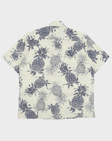 Vintage Y2K 00s Hilo Hattie Cream Made In Hawaii USA Pineapple Print Hawaiian Shirt - M