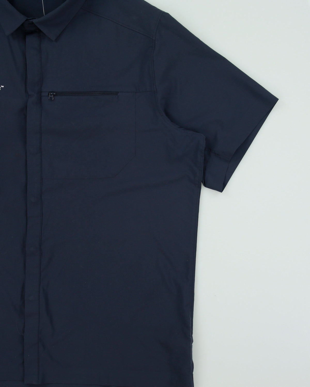 Arc'teryx Navy Skyline SS Pacific Ropes Snap Button Soft Shell Short Sleeve Technical Shirt - XL