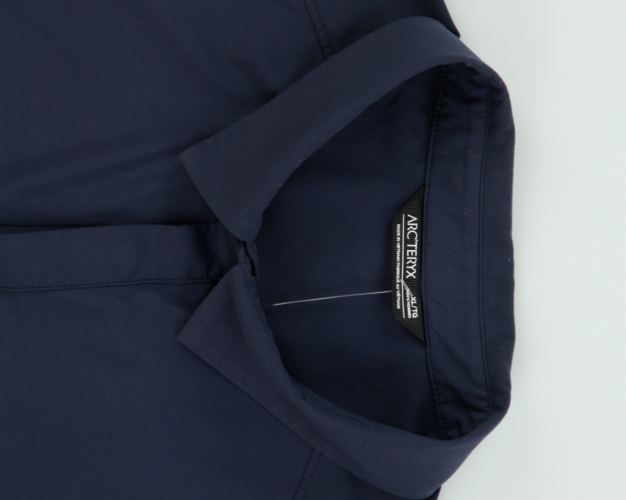 Arc'teryx Navy Skyline SS Pacific Ropes Snap Button Soft Shell Short Sleeve Technical Shirt - XL