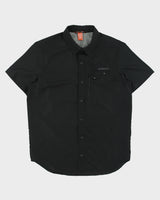 Merrell Black Mesh Lined Soft Shell Short Sleeve Hiking Shirt - M