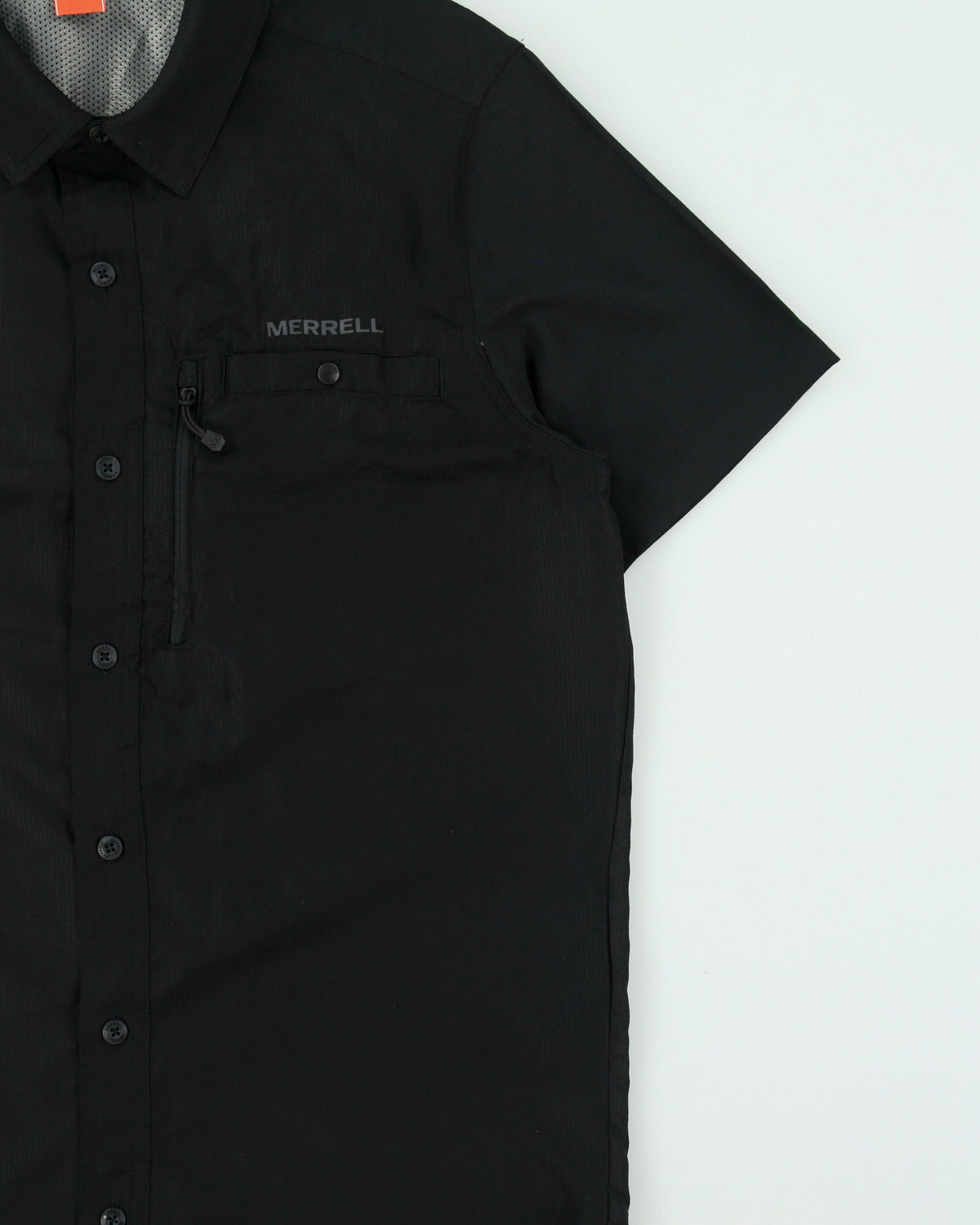 Merrell Black Mesh Lined Soft Shell Short Sleeve Hiking Shirt - M