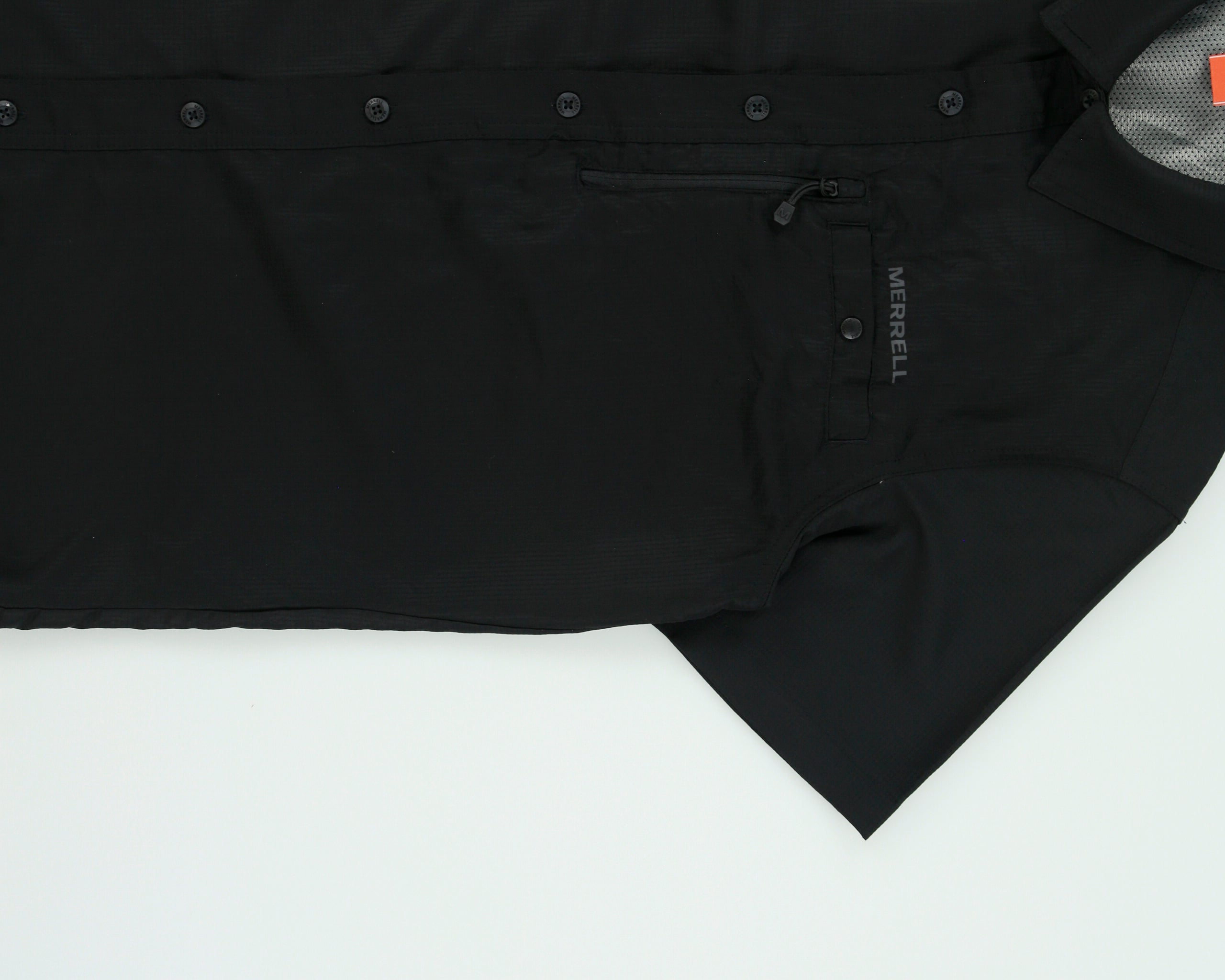 Merrell Black Mesh Lined Soft Shell Short Sleeve Hiking Shirt - M