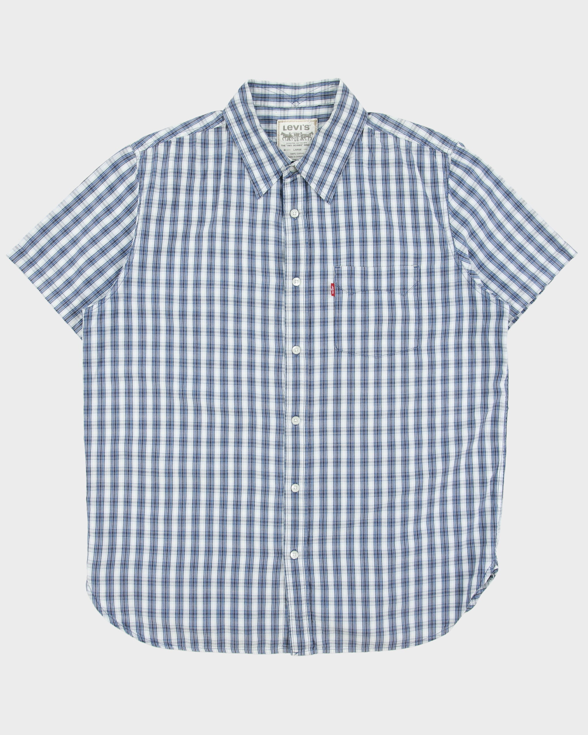 Vintage Y2K 00s Levi's Plaid Regular Fit Short Sleeve Shirt - L