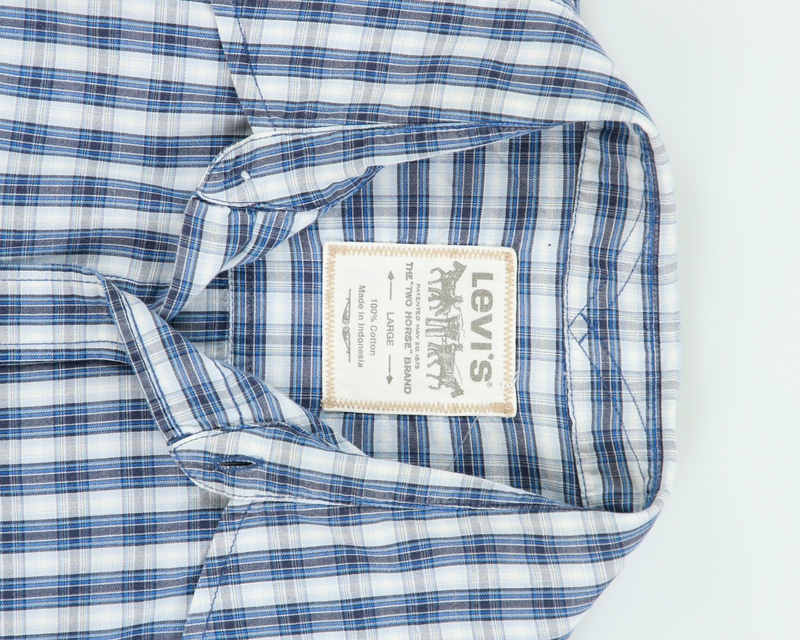 Vintage Y2K 00s Levi's Plaid Regular Fit Short Sleeve Shirt - L