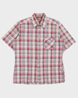 Vintage 1970s WUCU Tartan Plaid Short Sleeve Pocket Shirt - L