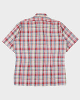 Vintage 1970s WUCU Tartan Plaid Short Sleeve Pocket Shirt - L