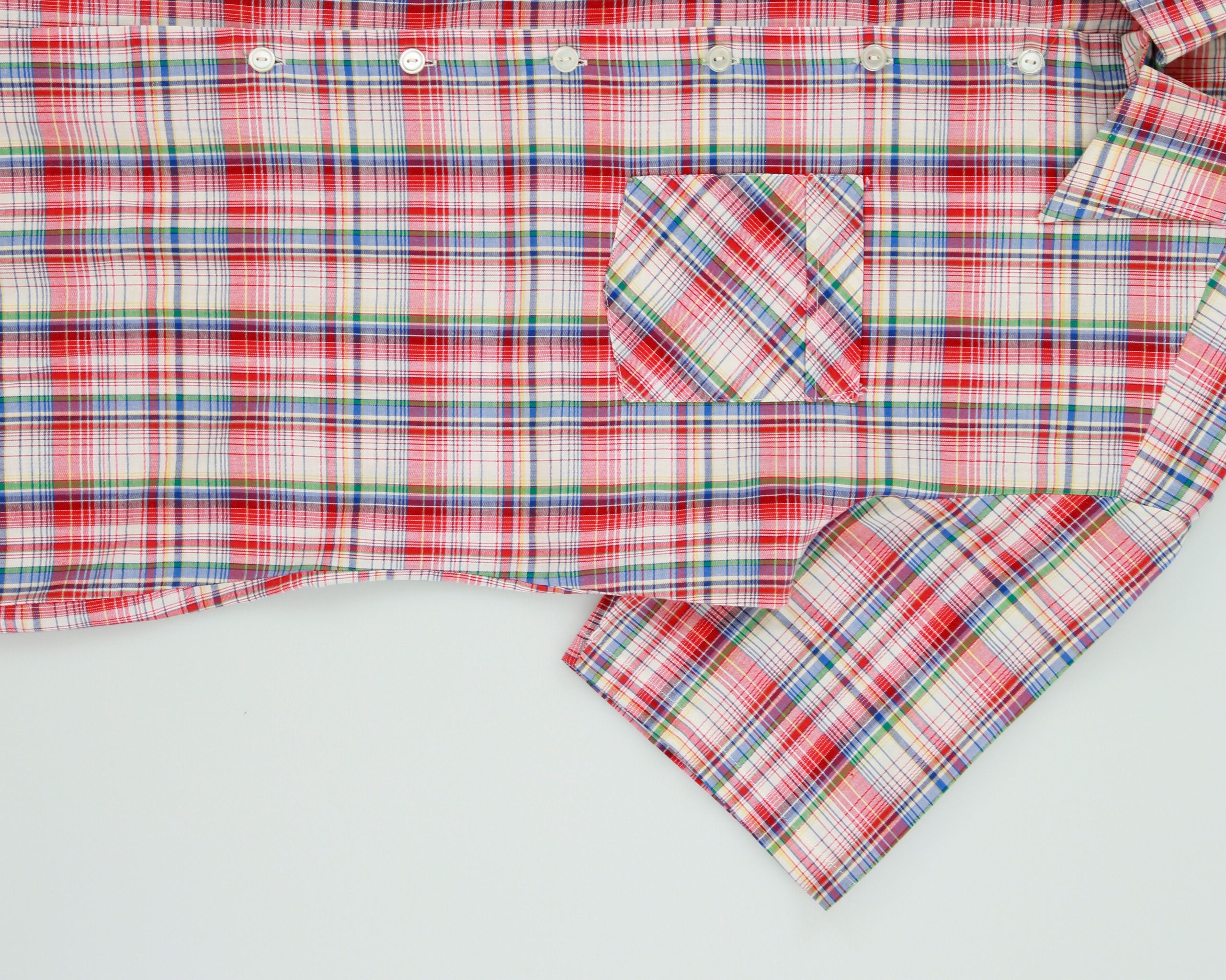 Vintage 1970s WUCU Tartan Plaid Short Sleeve Pocket Shirt - L