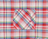 Vintage 1970s WUCU Tartan Plaid Short Sleeve Pocket Shirt - L