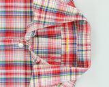Vintage 1970s WUCU Tartan Plaid Short Sleeve Pocket Shirt - L
