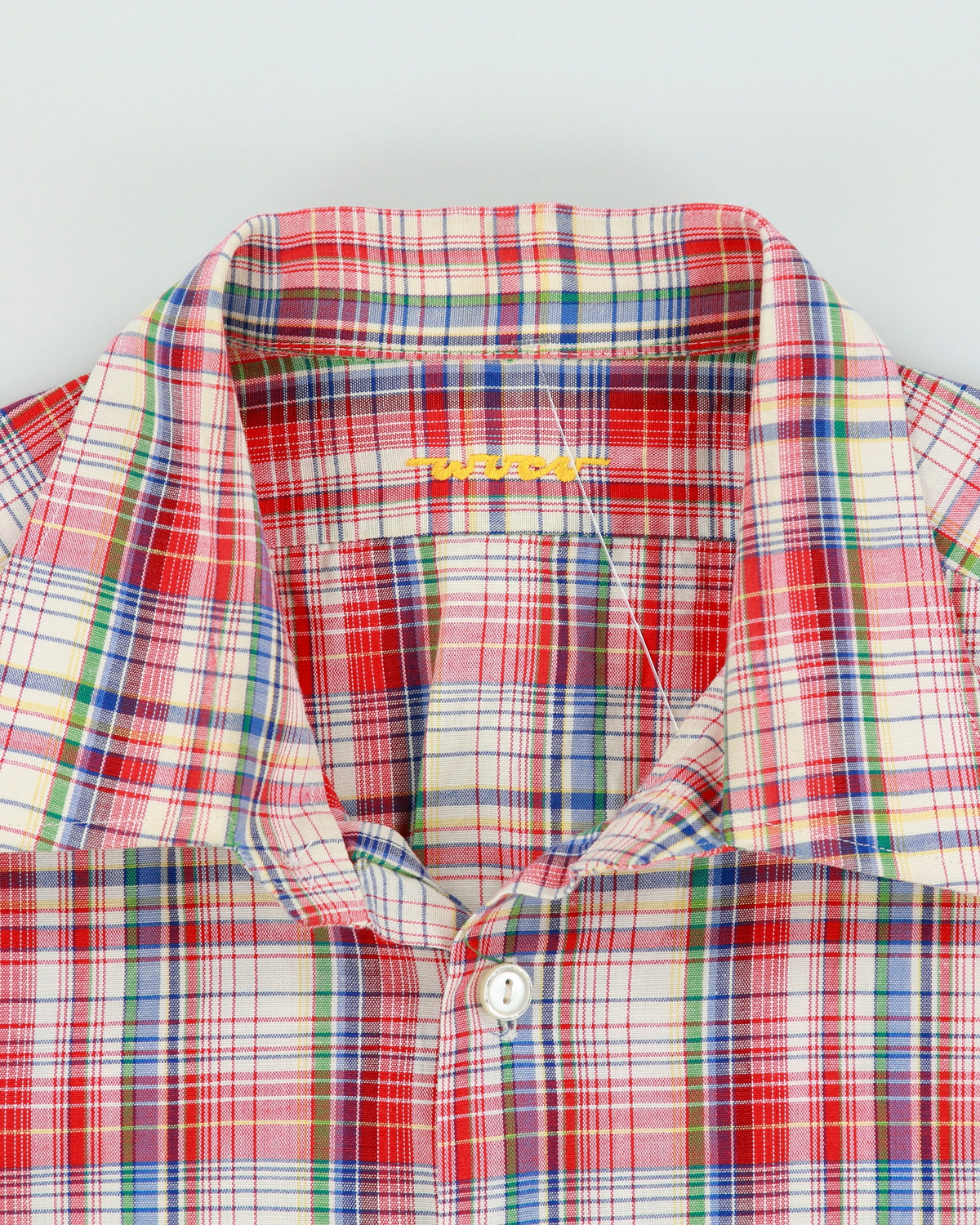 Vintage 1970s WUCU Tartan Plaid Short Sleeve Pocket Shirt - L