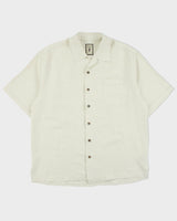 Vintage Y2K 00s Jamaica Jaxx Cream Silk Embroidered Hawaiian Shirt - L