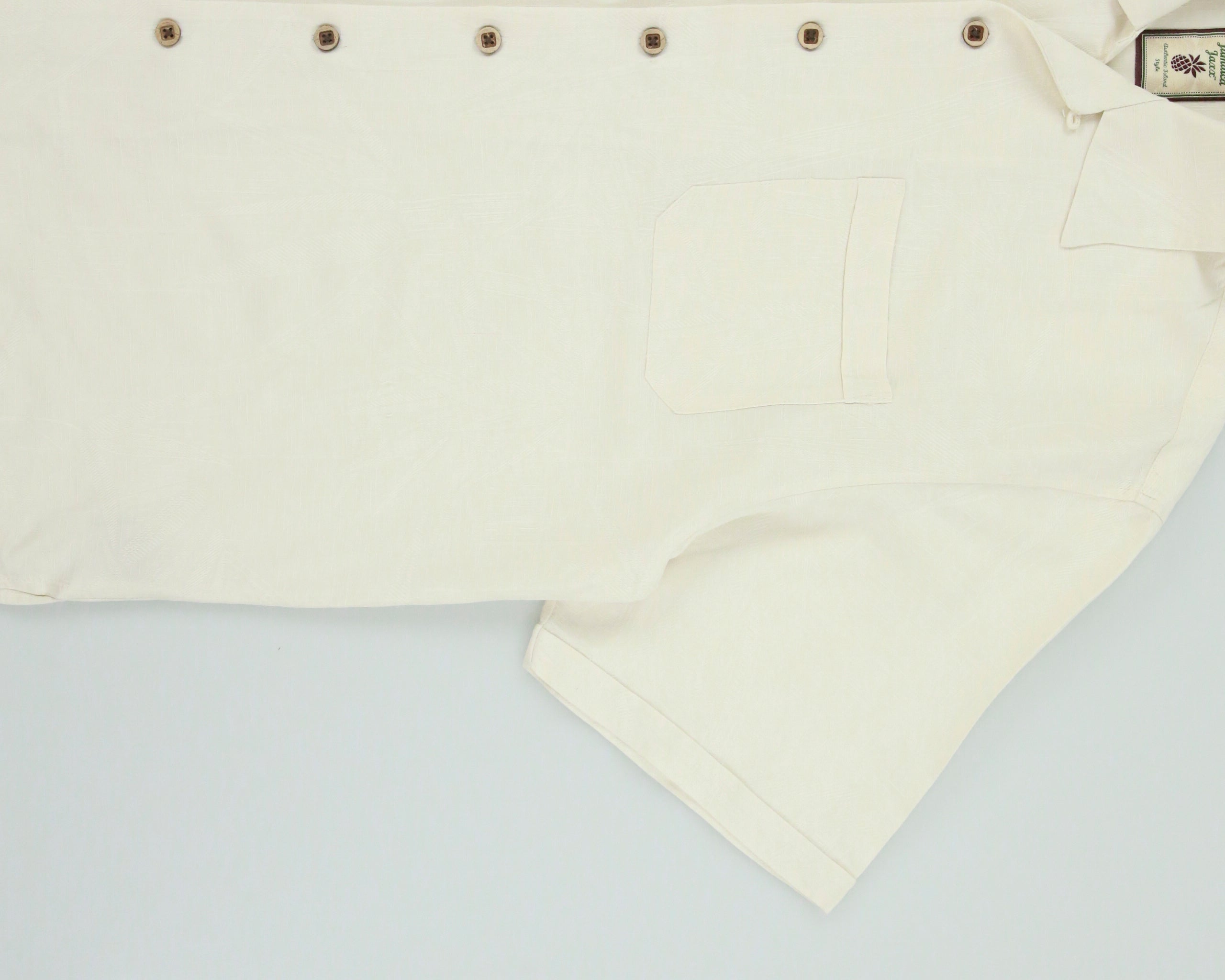 Vintage Y2K 00s Jamaica Jaxx Cream Silk Embroidered Hawaiian Shirt - L