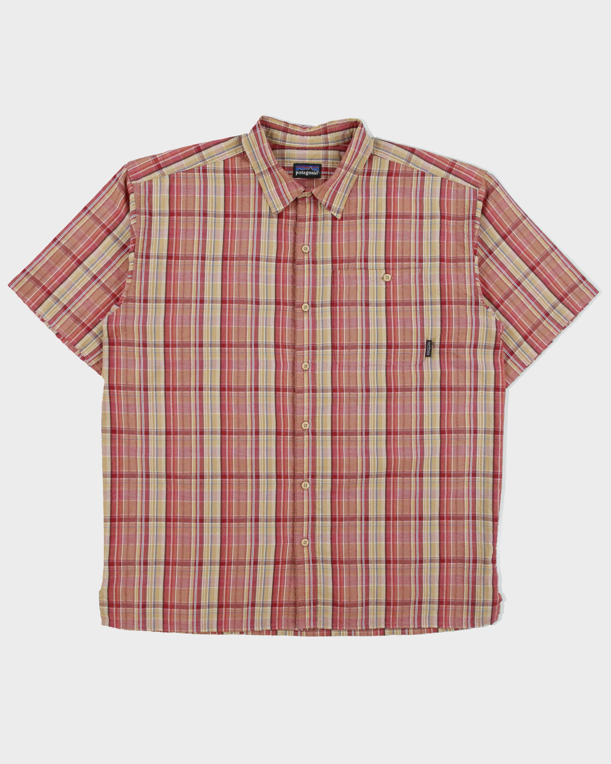 Vintage Y2K 00s Patagonia Organic Plaid Relaxed Fit Short Sleeve Shirt - L