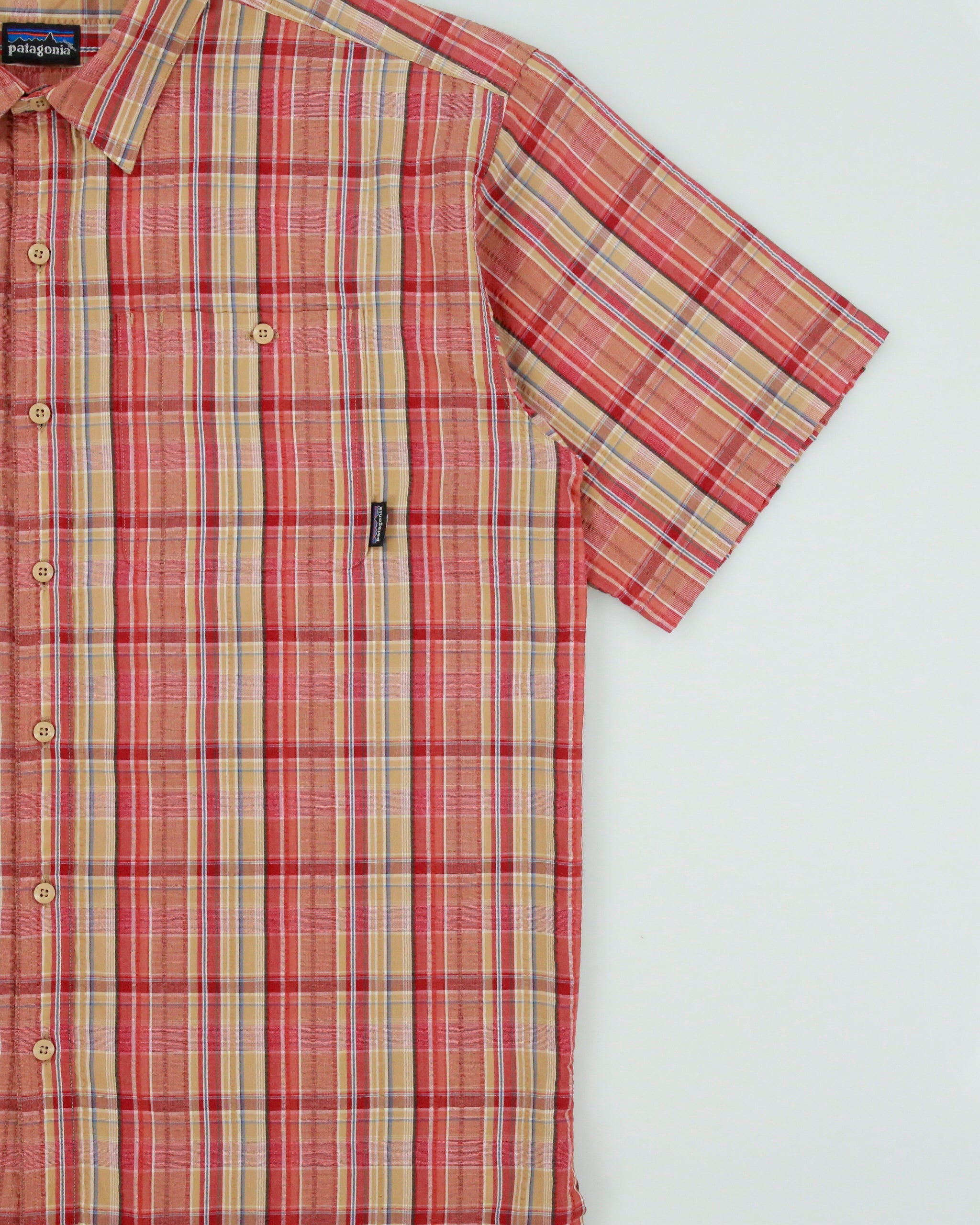 Vintage Y2K 00s Patagonia Organic Plaid Relaxed Fit Short Sleeve Shirt - L