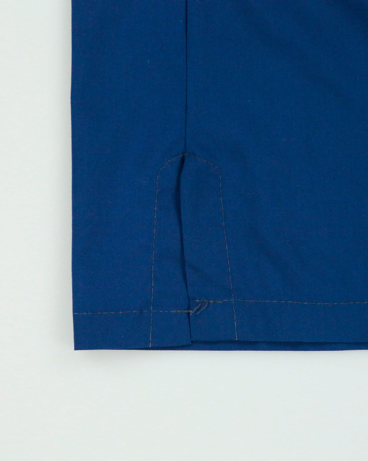 Vintage 1970s Sears Navy Striped Short Sleeve Camp Collar Utility Shirt - L