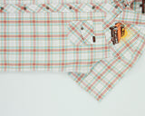 Vintage Nudie Jeans Plaid Embroidered Volvo 240 Snap Button Short Sleeve Western Shirt - L