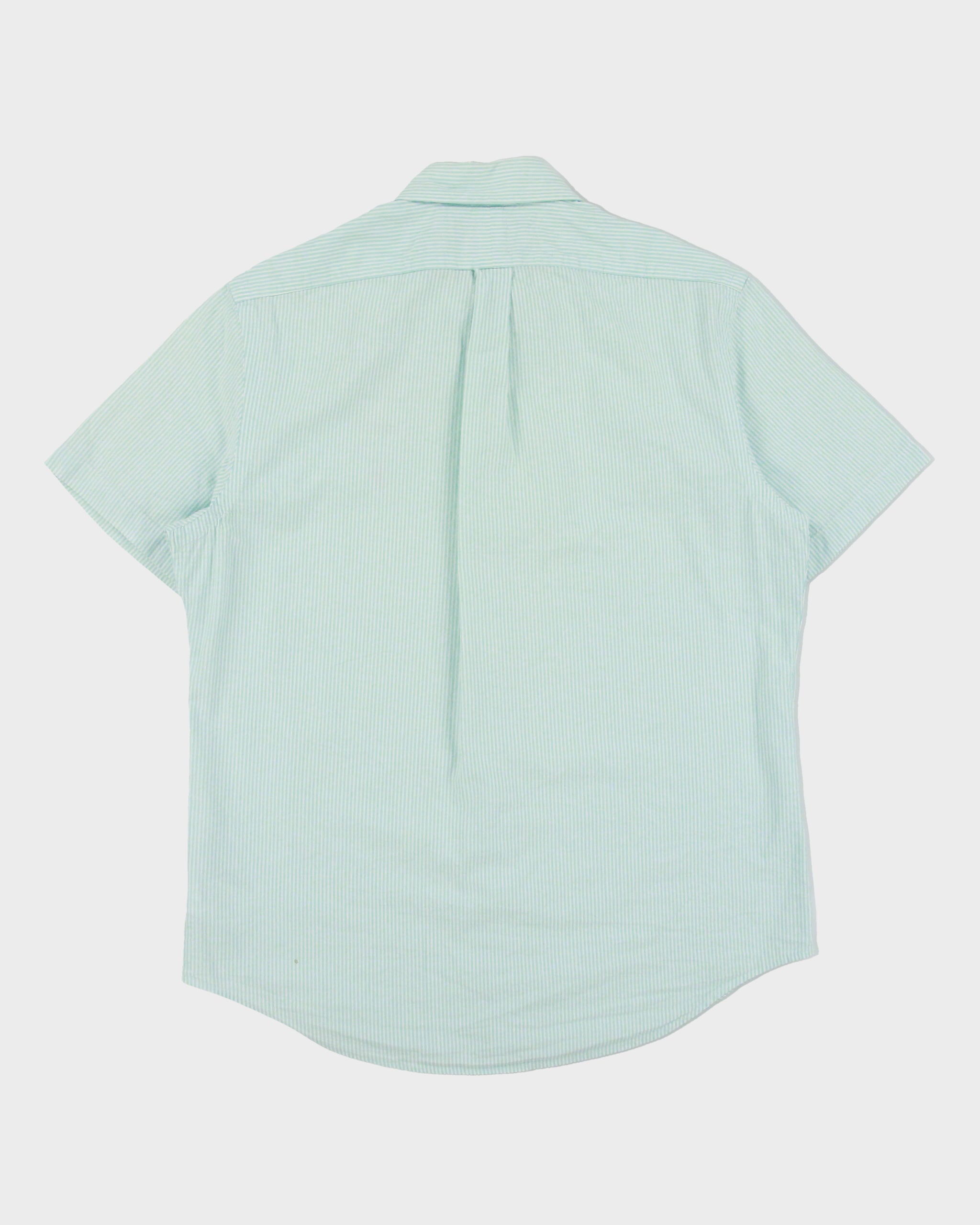 Vintage Ralph Lauren Striped Short Sleeve Seersucker Shirt - M