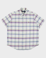 Vintage Ralph Lauren Plaid Regular Fit Short Sleeve Shirt - XL