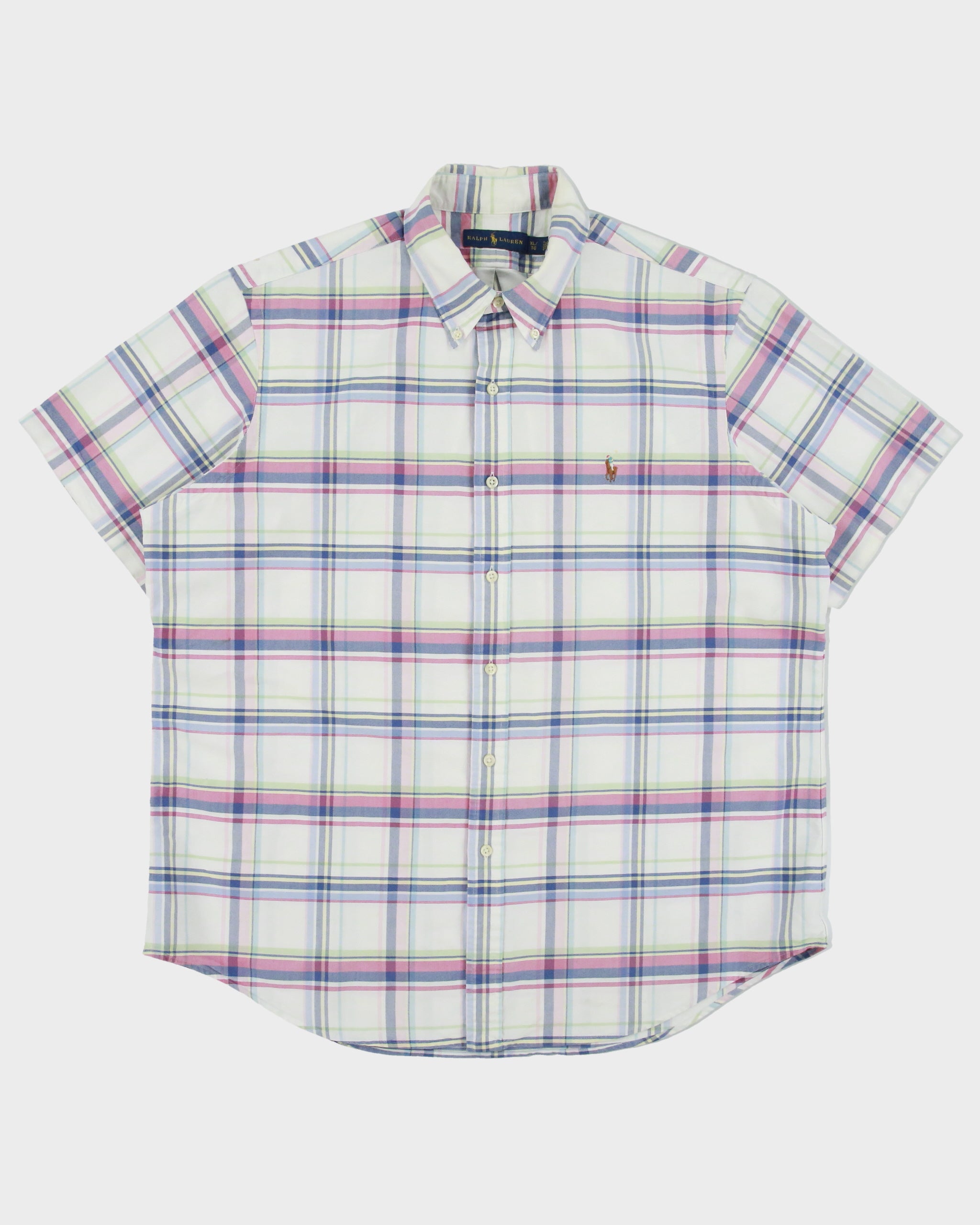 Vintage Ralph Lauren Plaid Regular Fit Short Sleeve Shirt - XL