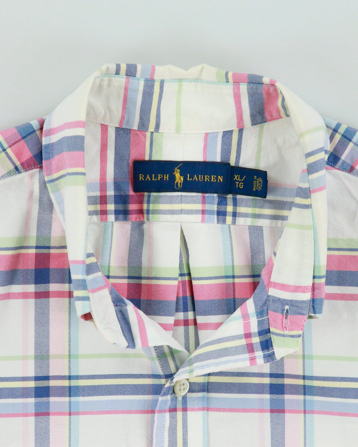 Vintage Ralph Lauren Plaid Regular Fit Short Sleeve Shirt - XL