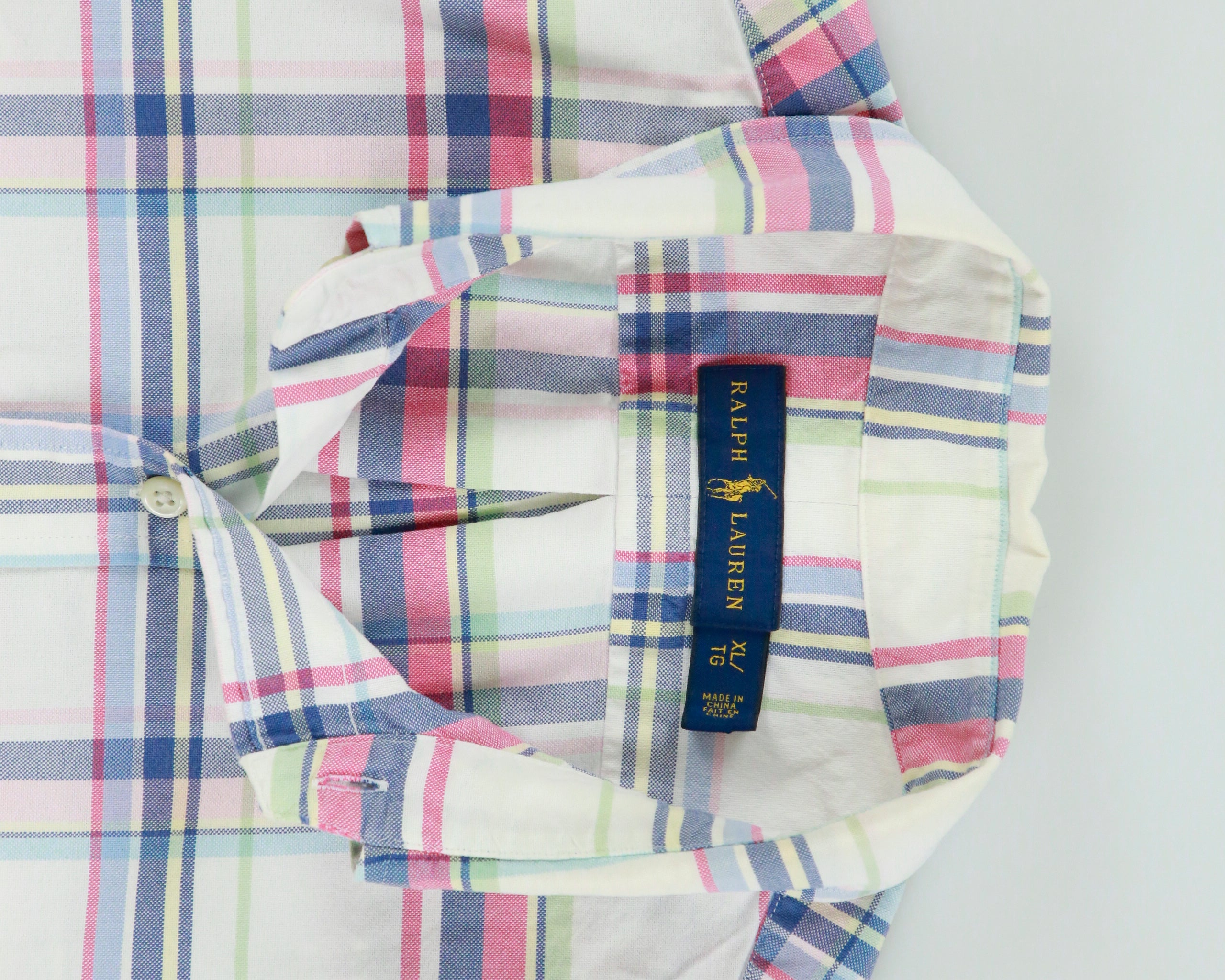 Vintage Ralph Lauren Plaid Regular Fit Short Sleeve Shirt - XL