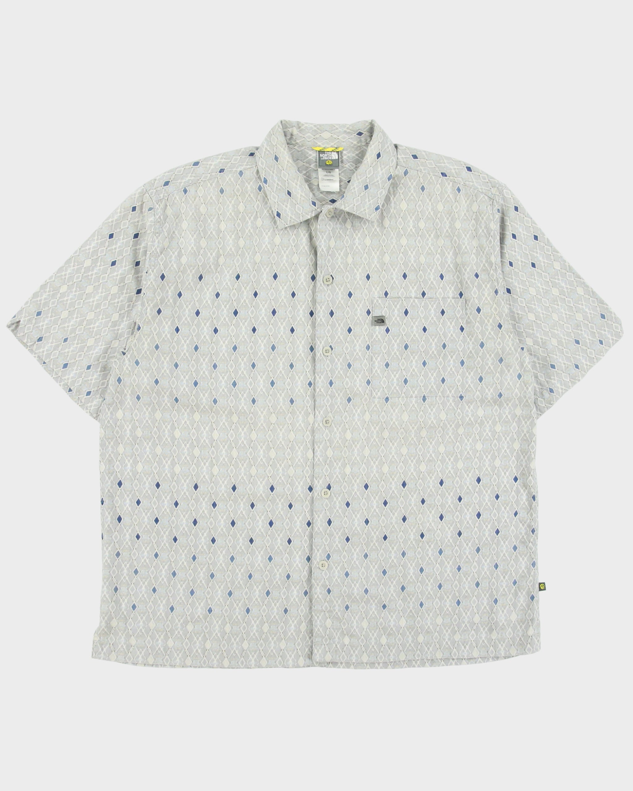 Vintage Y2K 00s The North Face A5 Series Diamond Patterned Short Sleeve Shirt - L