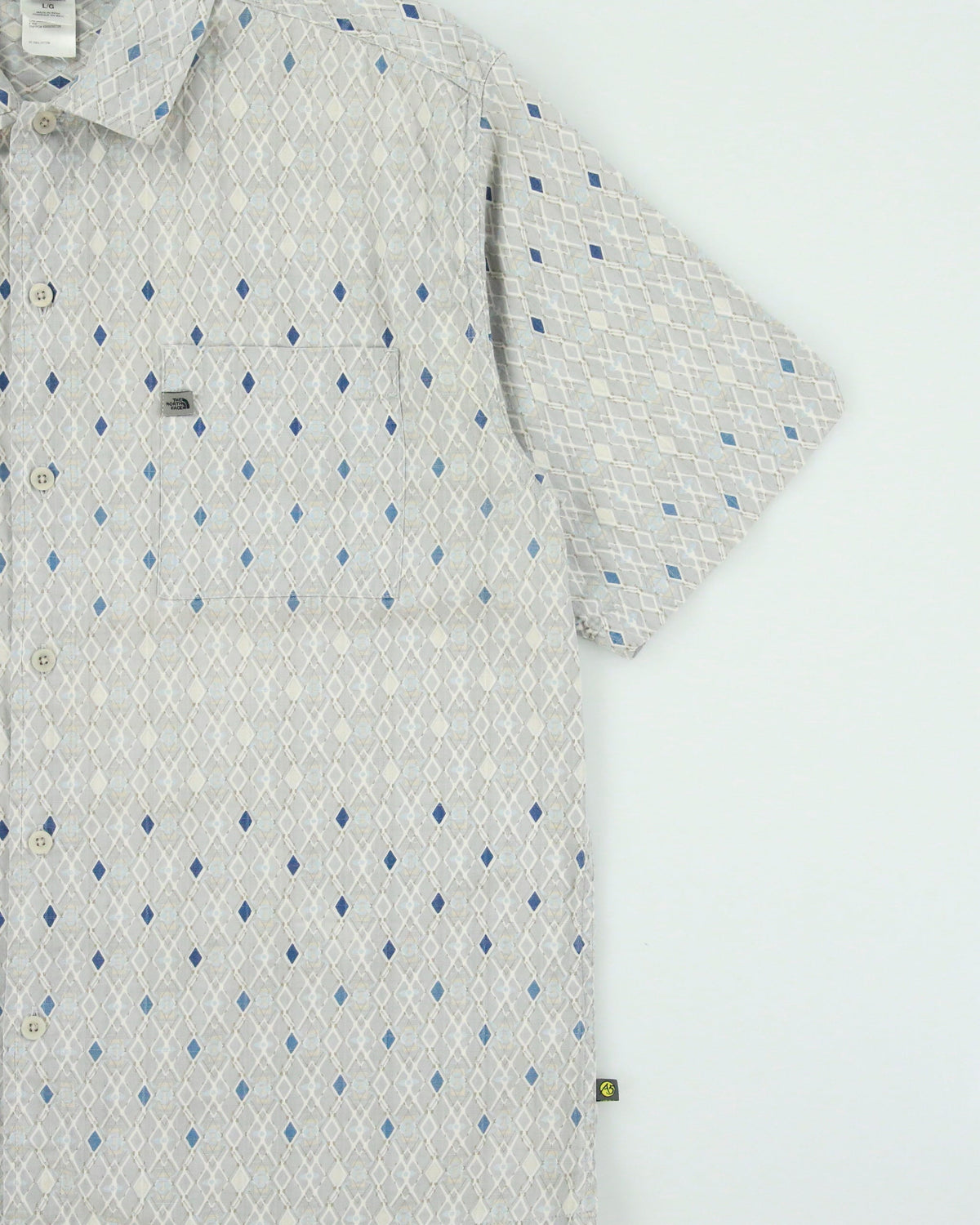 Vintage Y2K 00s The North Face A5 Series Diamond Patterned Short Sleeve Shirt - L
