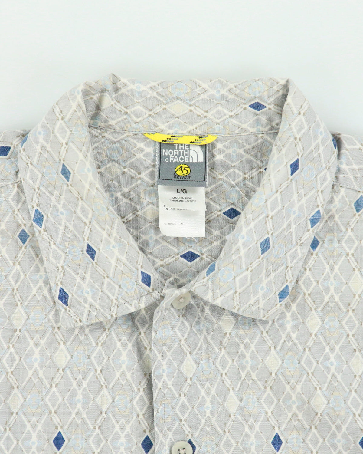 Vintage Y2K 00s The North Face A5 Series Diamond Patterned Short Sleeve Shirt - L