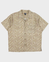 Vintage 1990s Patagonia Organic Fish Patterned Short Sleeve Camp Collar Shirt - XL