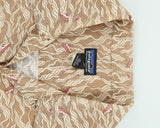 Vintage 1990s Patagonia Organic Fish Patterned Short Sleeve Camp Collar Shirt - XL