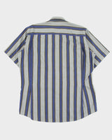 Vintage 1980s Yves Saint Laurent Striped Short Sleeve Flap Pocket Shirt - L