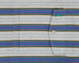 Vintage 1980s Yves Saint Laurent Striped Short Sleeve Flap Pocket Shirt - L