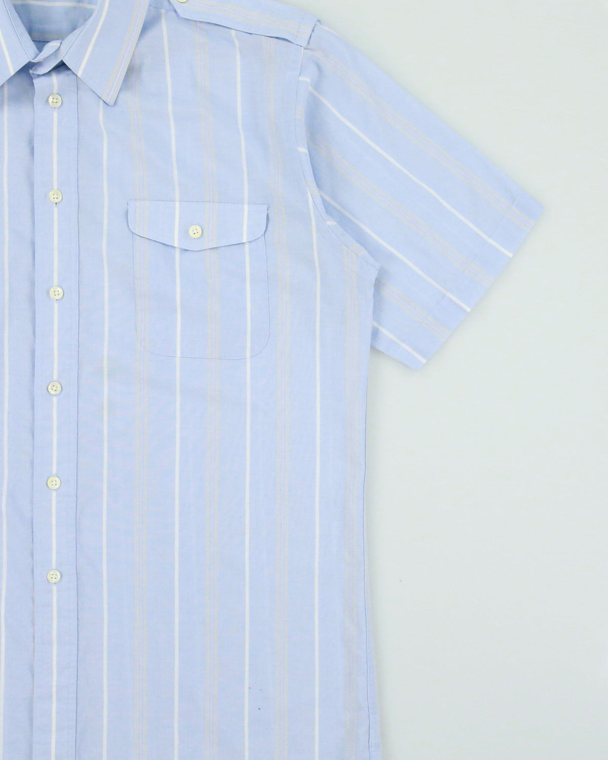 Vintage 1980s Christian Dior  Striped Short Sleeve Flap Pocket Utility Shirt - L