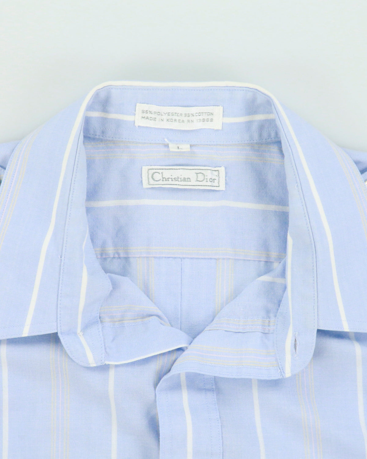 Vintage 1980s Christian Dior  Striped Short Sleeve Flap Pocket Utility Shirt - L