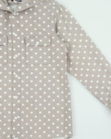 2018 A Bathing Ape Polkadot Shark Long Sleeve Hooded Denim Shirt - L