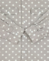 2018 A Bathing Ape Polkadot Shark Long Sleeve Hooded Denim Shirt - L