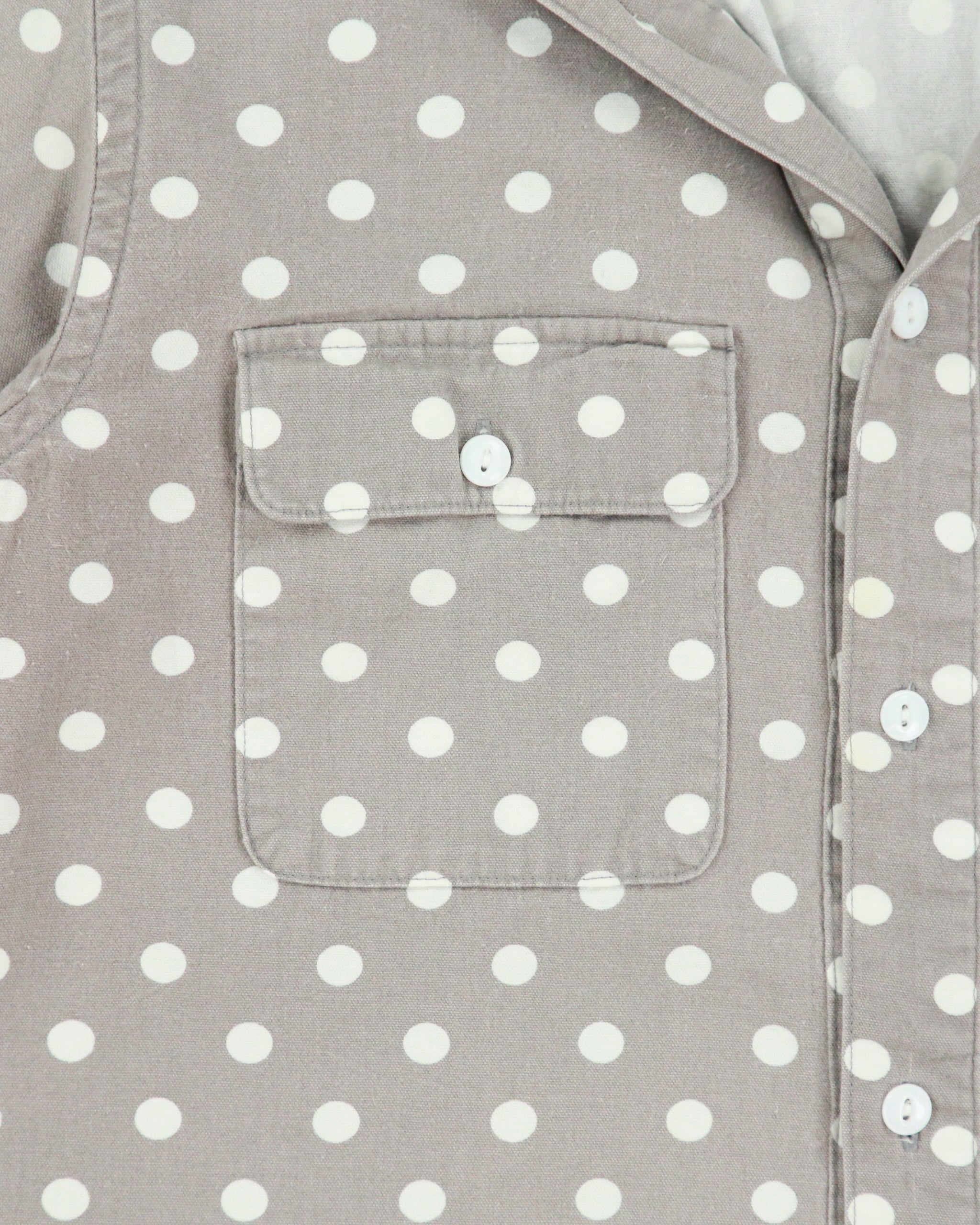 2018 A Bathing Ape Polkadot Shark Long Sleeve Hooded Denim Shirt - L